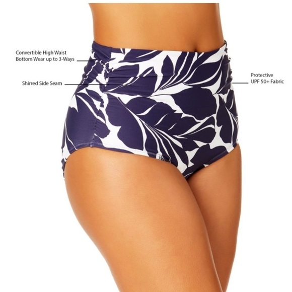 NWT Anne Cole Convertible bottoms Navy Print - Picture 3 of 8